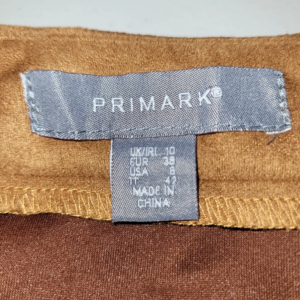 Primark Women's Faux Suede Button-Up A line Mini Skirt Copper Size 6 - Picture 6 of 8